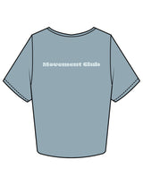The Crop Tee - Mineral - Movement With Chels - Center Chest & Center Back - Printed - Light Blue