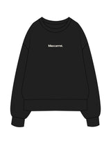 The Womens Heavyweight Crewneck - Black - BlueCarrot - Center Chest - Embroidered - Off White