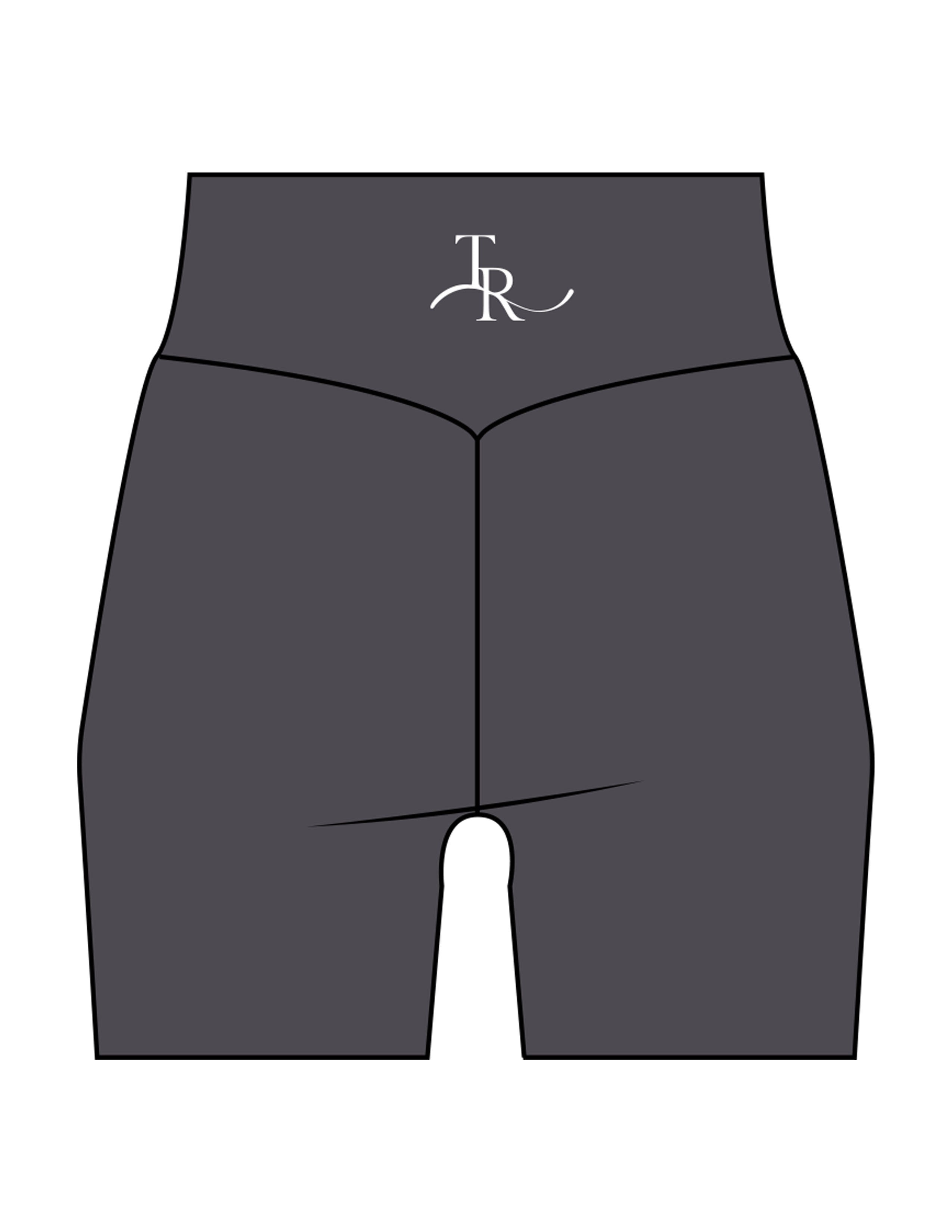 The Basic Short - Pebble - The Refinery Fitness Studio - Center Back - Printed - White