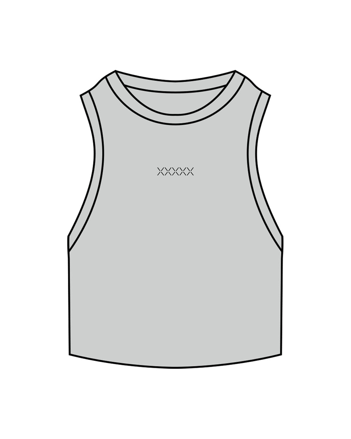 The Ribbed Crop Tank - Storm - Lagree Luxe - Center Chest - Embroidered - Black
