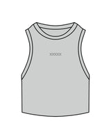The Ribbed Crop Tank - Storm - Lagree Luxe - Center Chest - Embroidered - Black