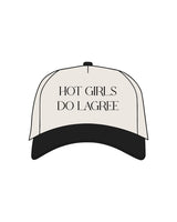 The Canvas Cap - Natural / Black - CORE REFORM - "HOT GIRLS ALL CAPS" Center Crown Logo "Printed" & Left side "Embroidered" -  Black