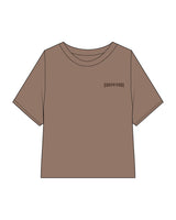 The Crop Terry Tee - Cacao - Coach Code - Left Chest - EMB - Tone on Tone