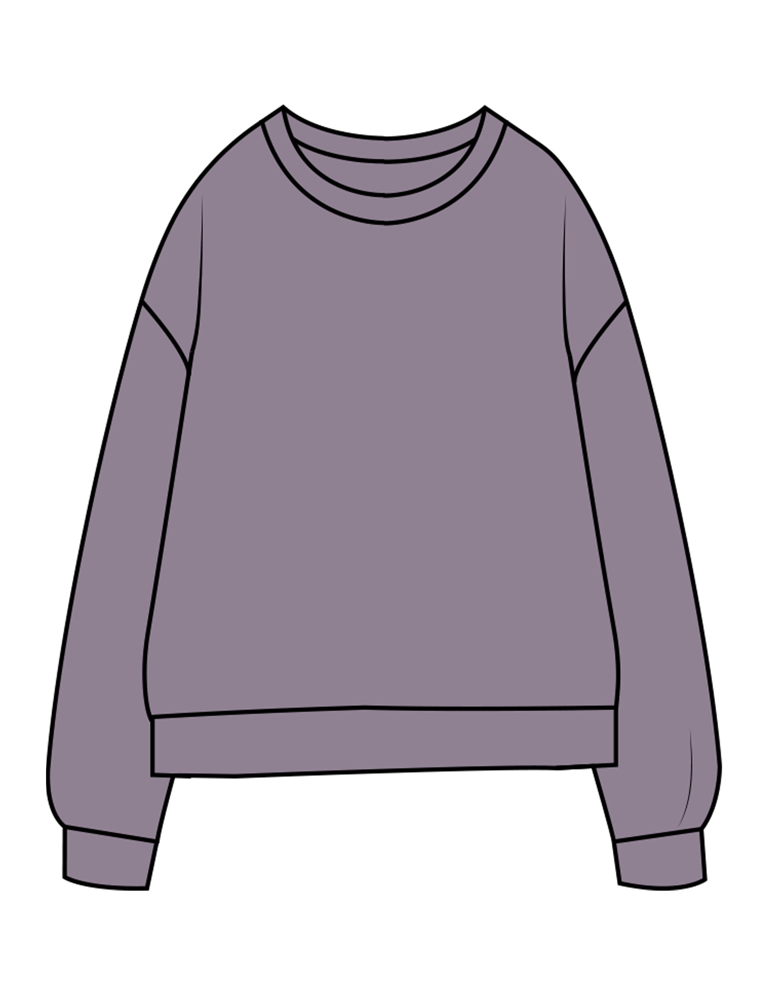 The Midweight Unisex Crewneck - Washed Plum - Drench - Full Back - Printed - Cream