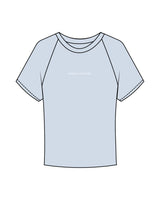 The Micro Rib Baby Tee - Baby Blue - Evolve Collective - Center Chest - Printed - White