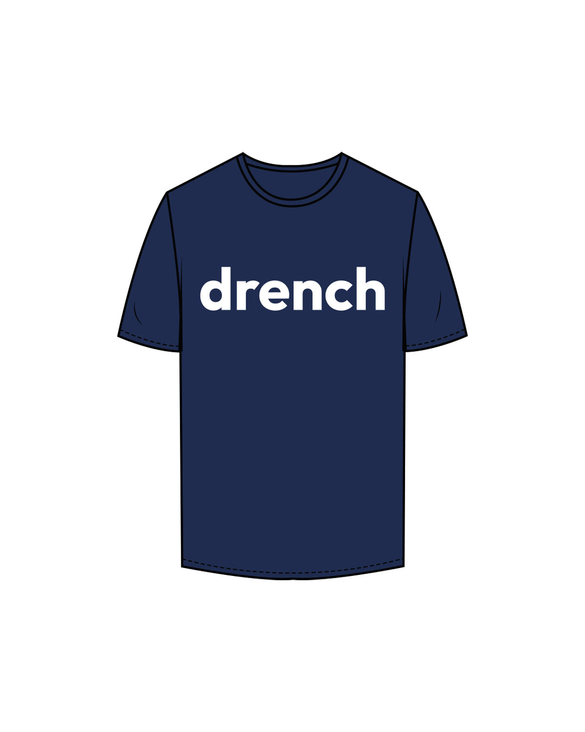 The Mens Tee - Cobalt - Drench - Center Chest - Printed - White