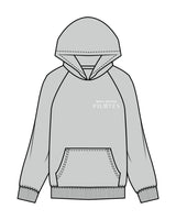 The Womens Hoodie - Storm - Move Studio - Left Chest Stacked & Back Full - Printed - White