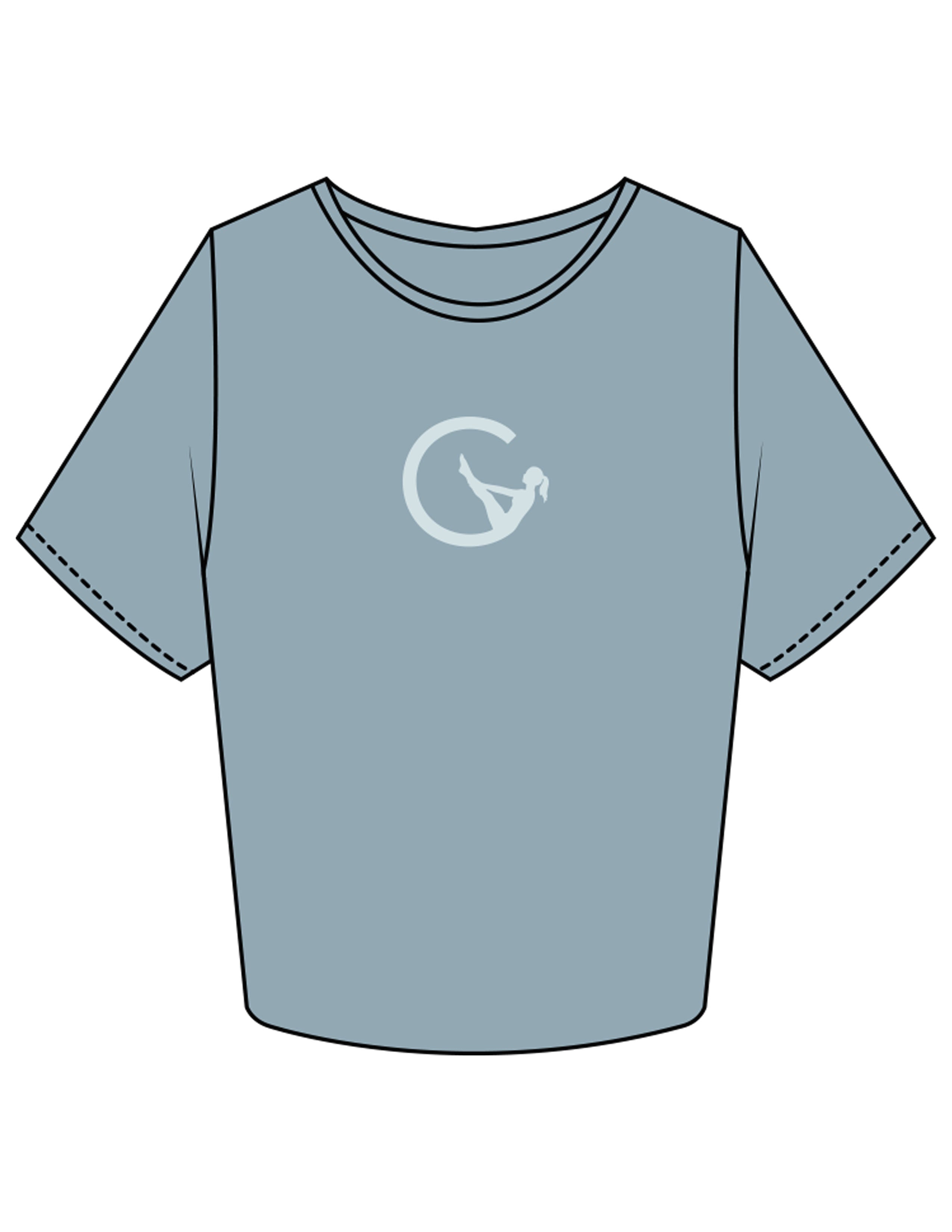 The Crop Tee - Mineral - Movement With Chels - Center Chest & Center Back - Printed - Light Blue