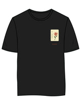 The Womens 7/8th Tee - Black - Barnes. The Label - Left Chest Flower - Printed - Full Color