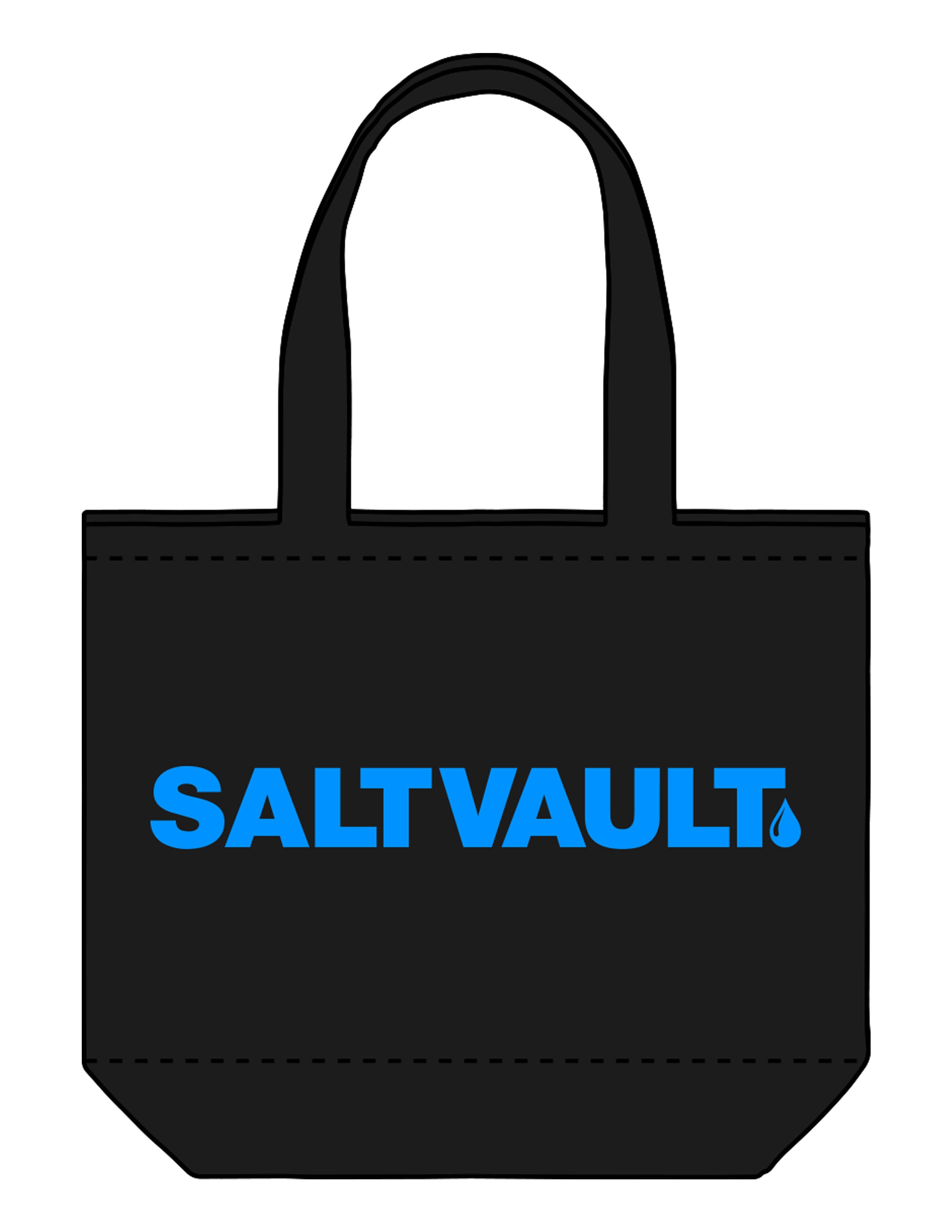 The Zipper Tote Bag - Black - Saltvault - Center Body - Printed - Blue