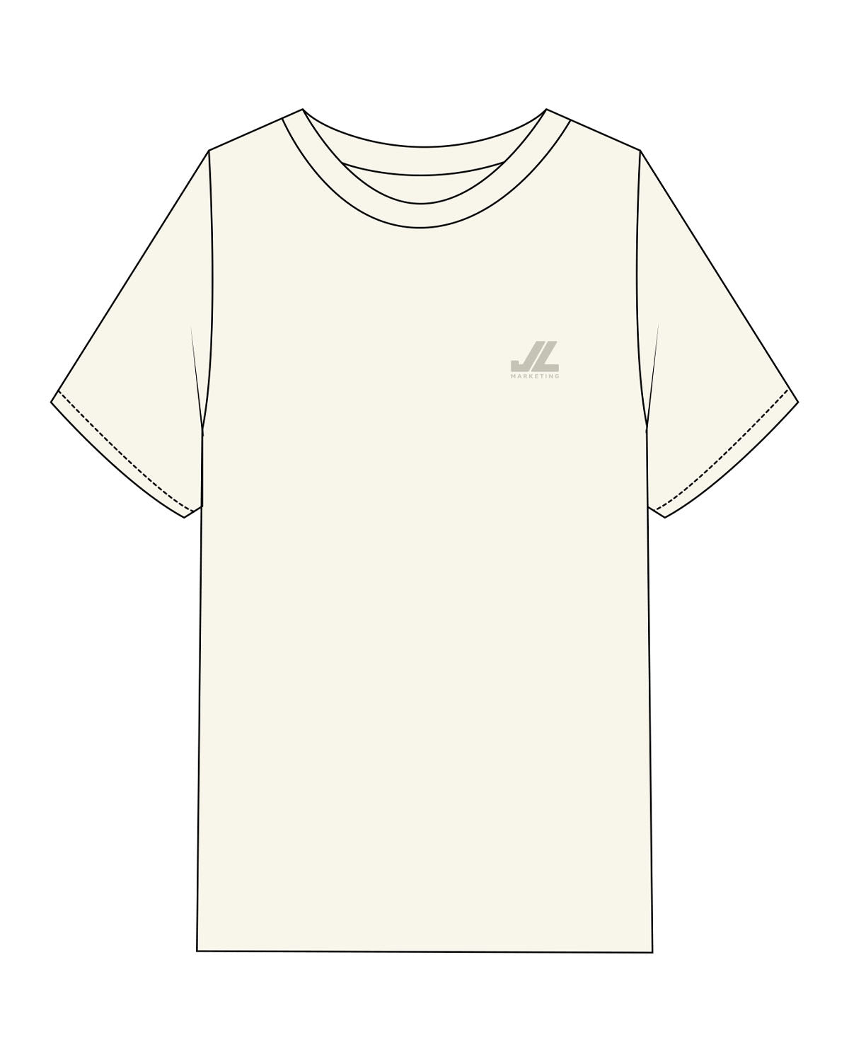 The Mens Heavyweight Tee - Off White - JL Marketing - Left Chest - Printed - Tone on Tone