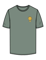 The Mens Tee - Sage - Try Smile Collective - Left Chest & Back Stacked "SMILE" - Printed - Full Color