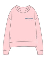 The Side Zip Crewneck - Light Pink - BlueCarrot - Left Chest - Printed - Blue