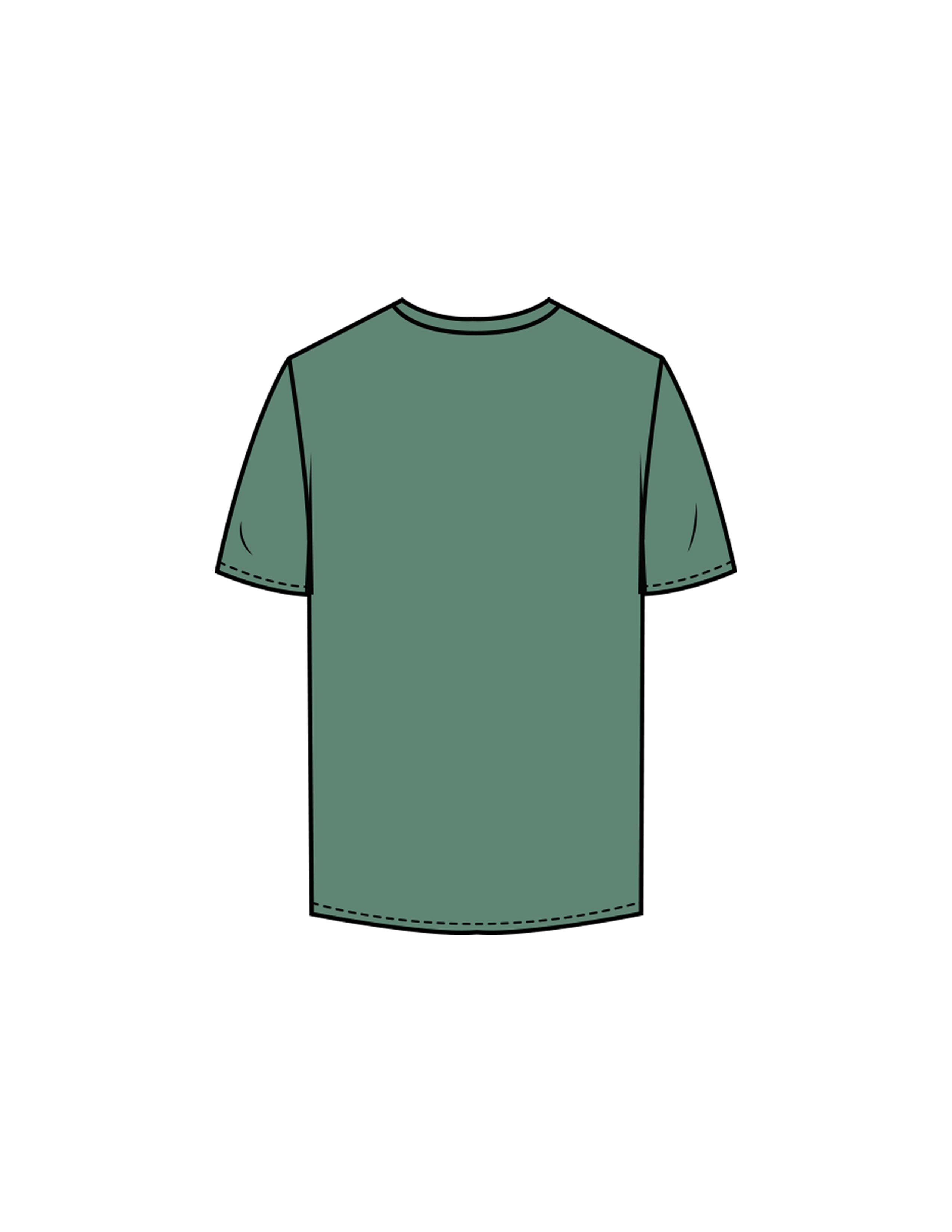 The Mens Tee - Eucalyptus - Rush Cycle Studio - Center Chest Black/White - Printed - Full Color