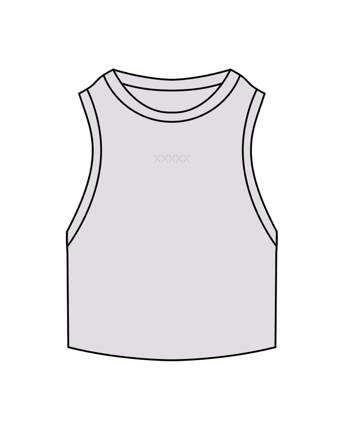 The Ribbed Crop Tank - Orchid - Lagree Luxe - Center Chest - Embroidered - Tone on Tone