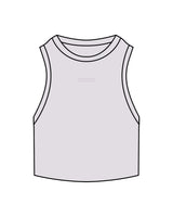 The Ribbed Crop Tank - Orchid - Lagree Luxe - Center Chest - Embroidered - Tone on Tone