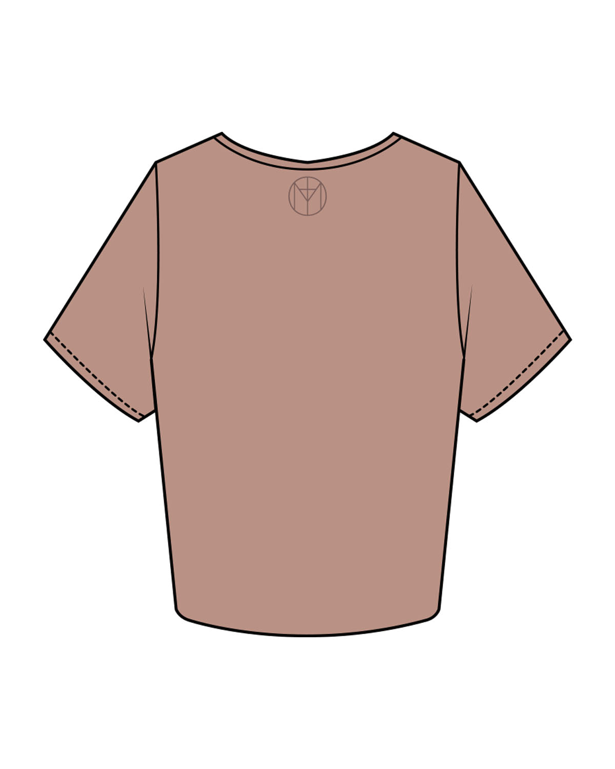 The Crop Tee - Clay - Motivate Movement - Center Chest & Back Neckline - Printed - Tone on Tone