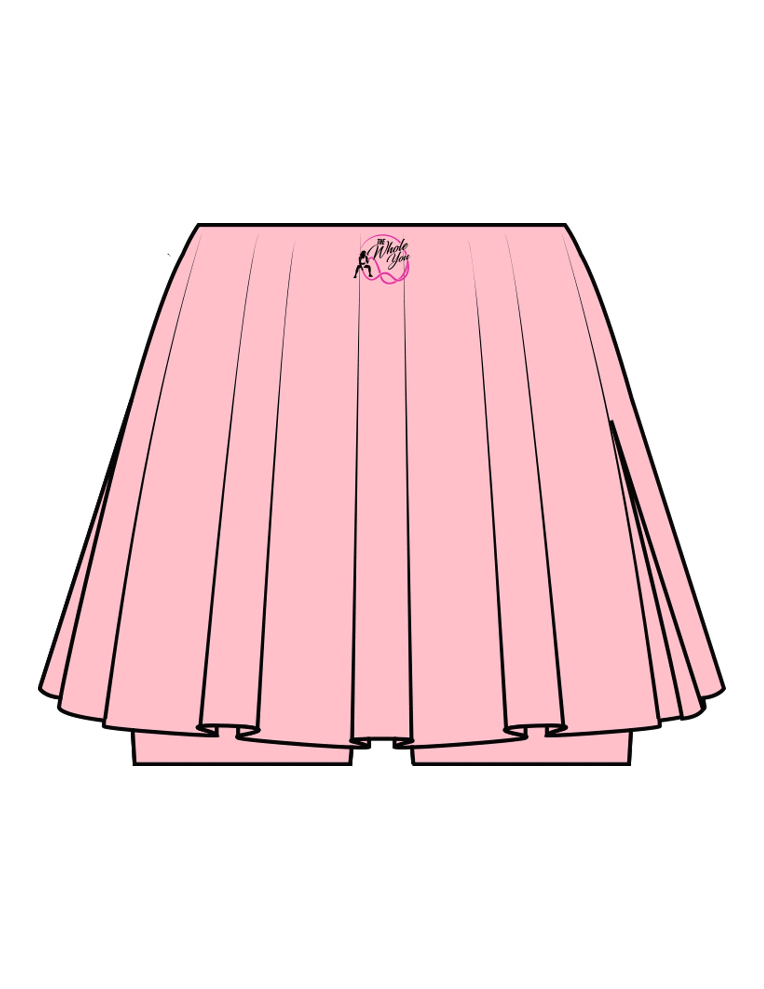The Basic Skort - Pink - The Whole You Wellness - Back Waistline - Printed - Full Color