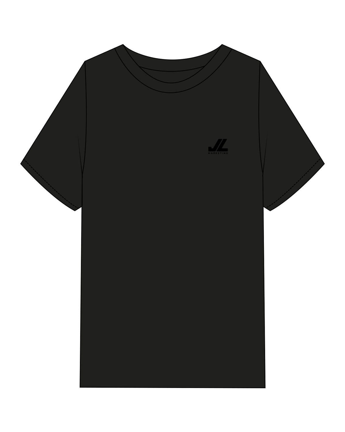 The Mens Heavyweight Tee - Black - JL Marketing - Left Chest - Printed - Tone on Tone