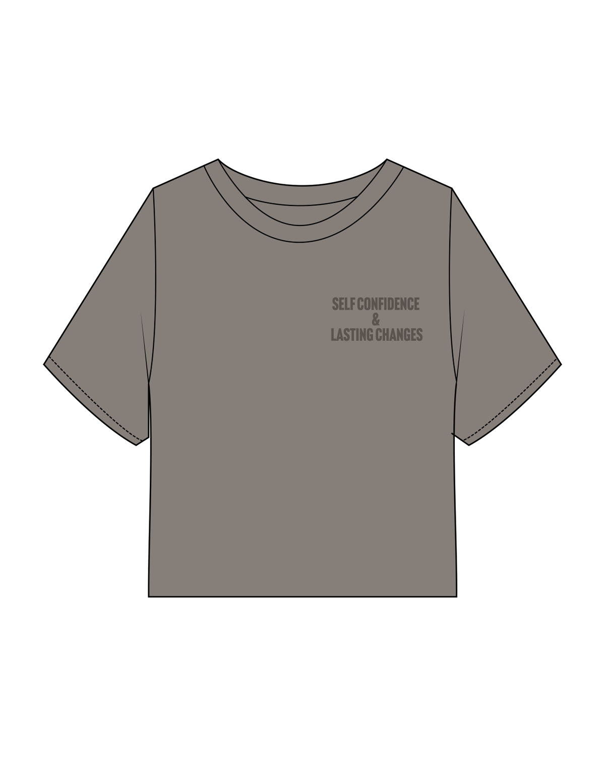 The Heavyweight Crop Tee - Washed Gray - Coach Code - Left Chest Stacked - Full Back Center - Printed - Tone on Tone