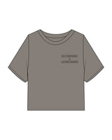 The Heavyweight Crop Tee - Washed Gray - Coach Code - Left Chest Stacked - Full Back Center - Printed - Tone on Tone