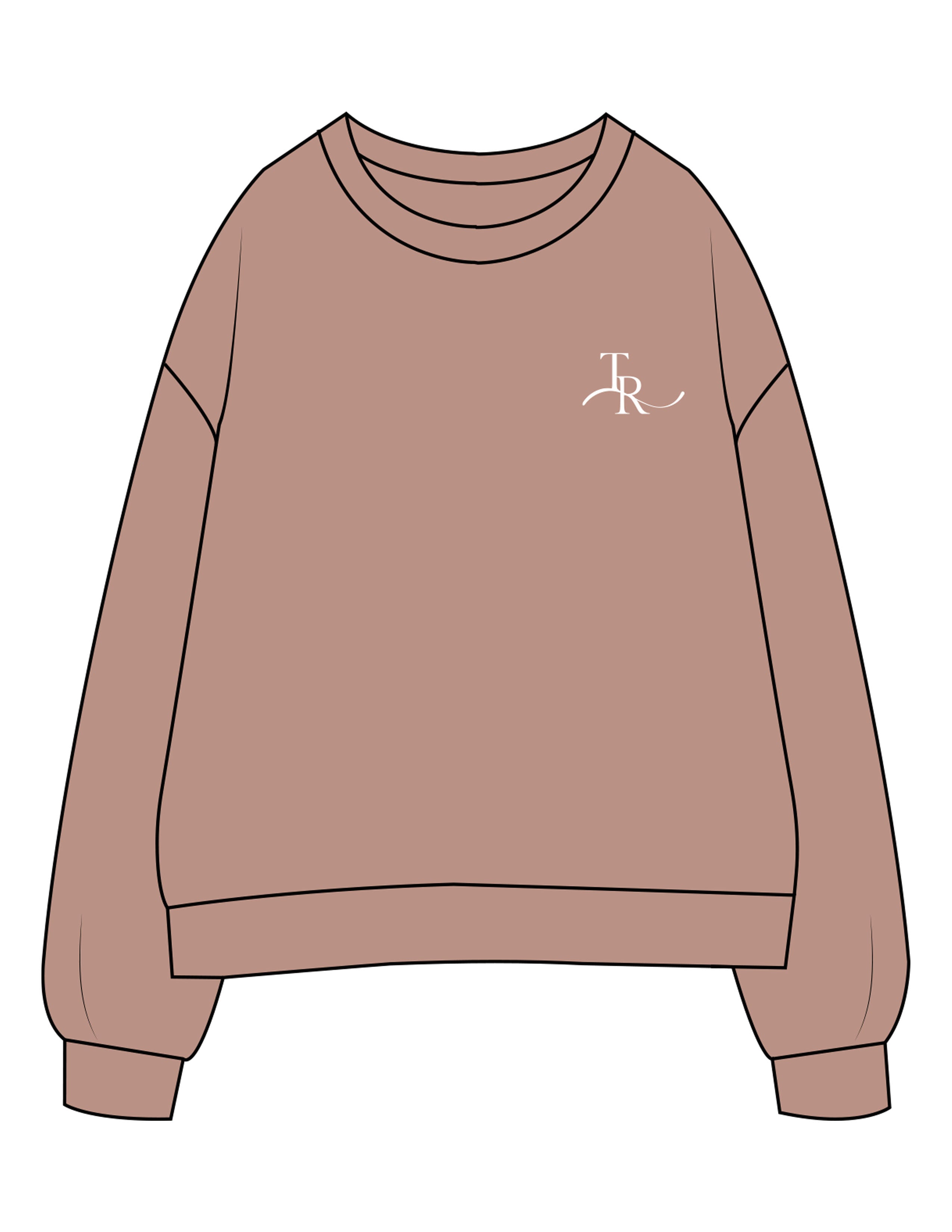 The Womens Crewneck - Clay - The Refinery Fitness Studio - Left Chest - Printed - White