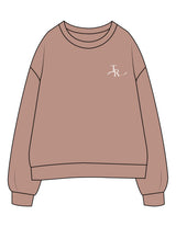 The Womens Crewneck - Clay - The Refinery Fitness Studio - Left Chest - Printed - White