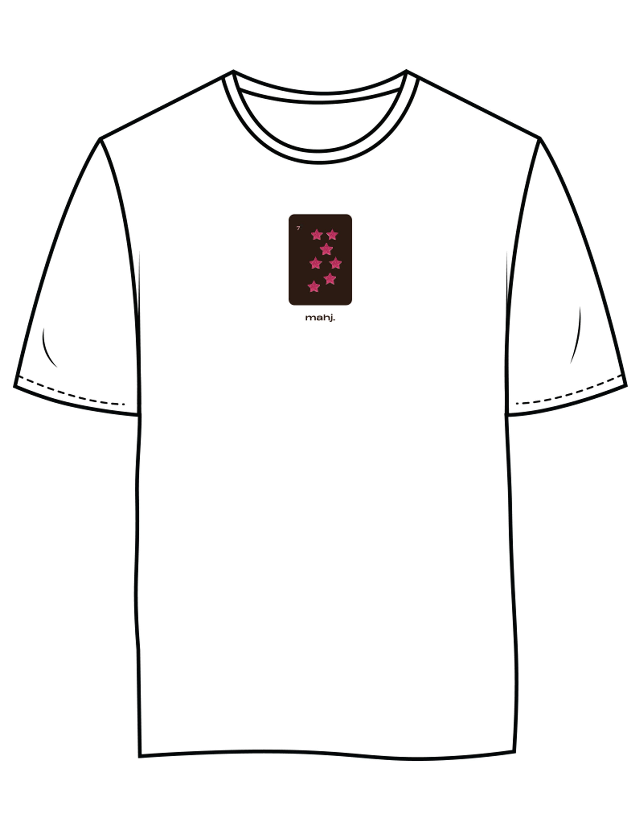 The Womens 7/8th Tee - White - Barnes. The Label - Chest Stars - Printed - Full Color