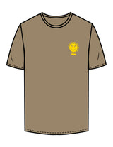 The Mens Tee - Sand - Try Smile Collective - Left Chest & Back Smiley - Printed - Yellow