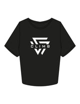 The Crop Tee - Black - LVL - Center Chest Layered - Printed - White
