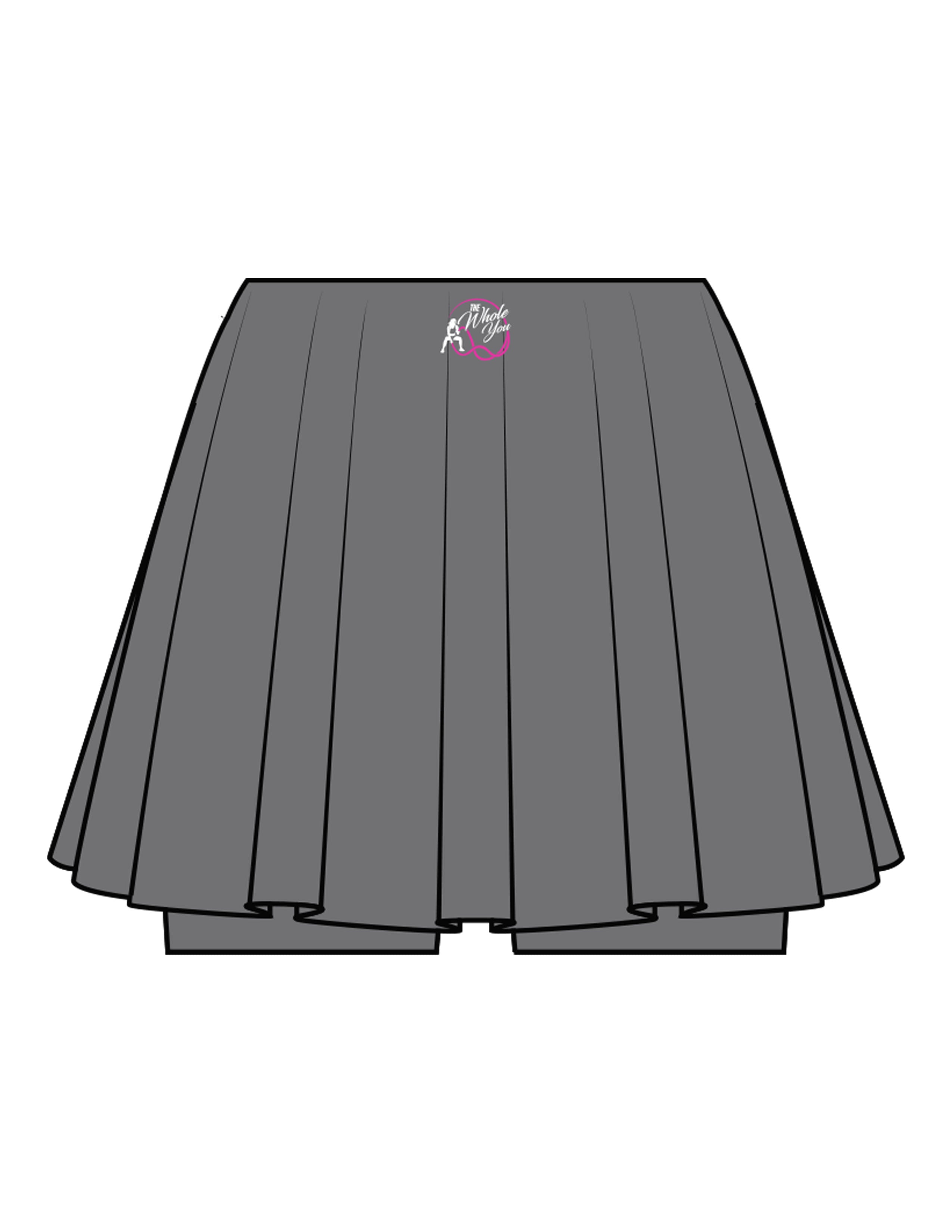 The Basic Skort - Grey - The Whole You Wellness - Back Waistline - Printed - Full Color