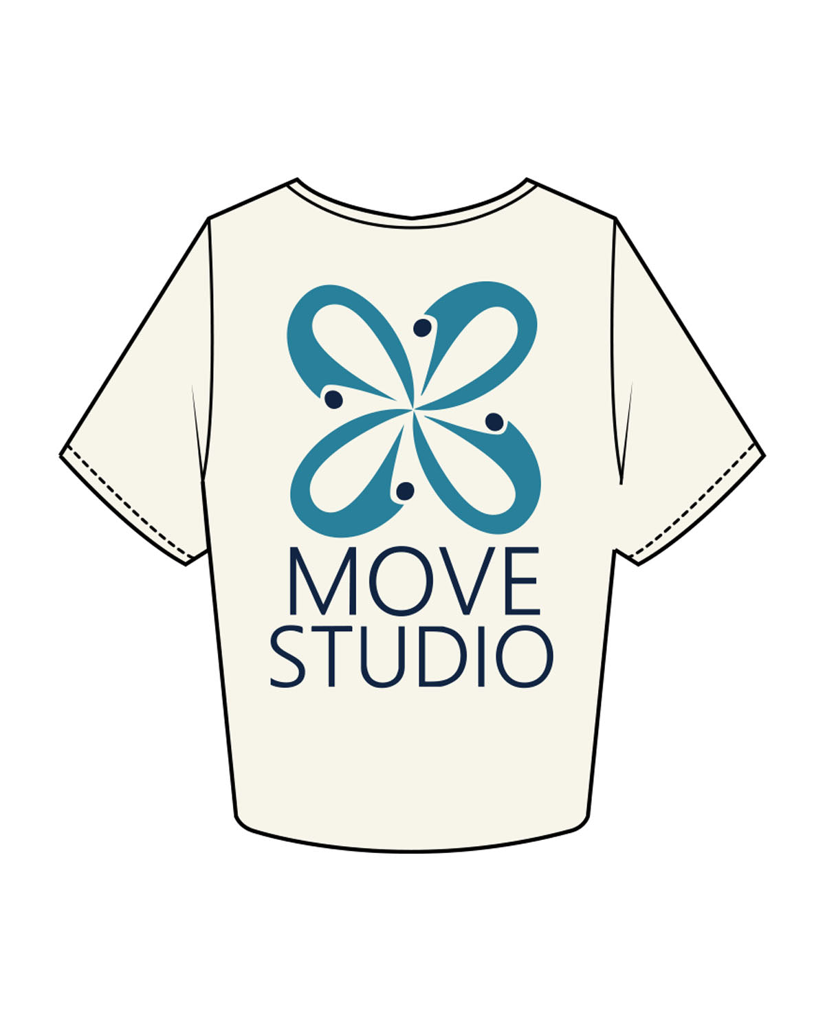 The Crop Tee - Off White - Move Studio - Left Chest & Back Center - Printed - Full Color