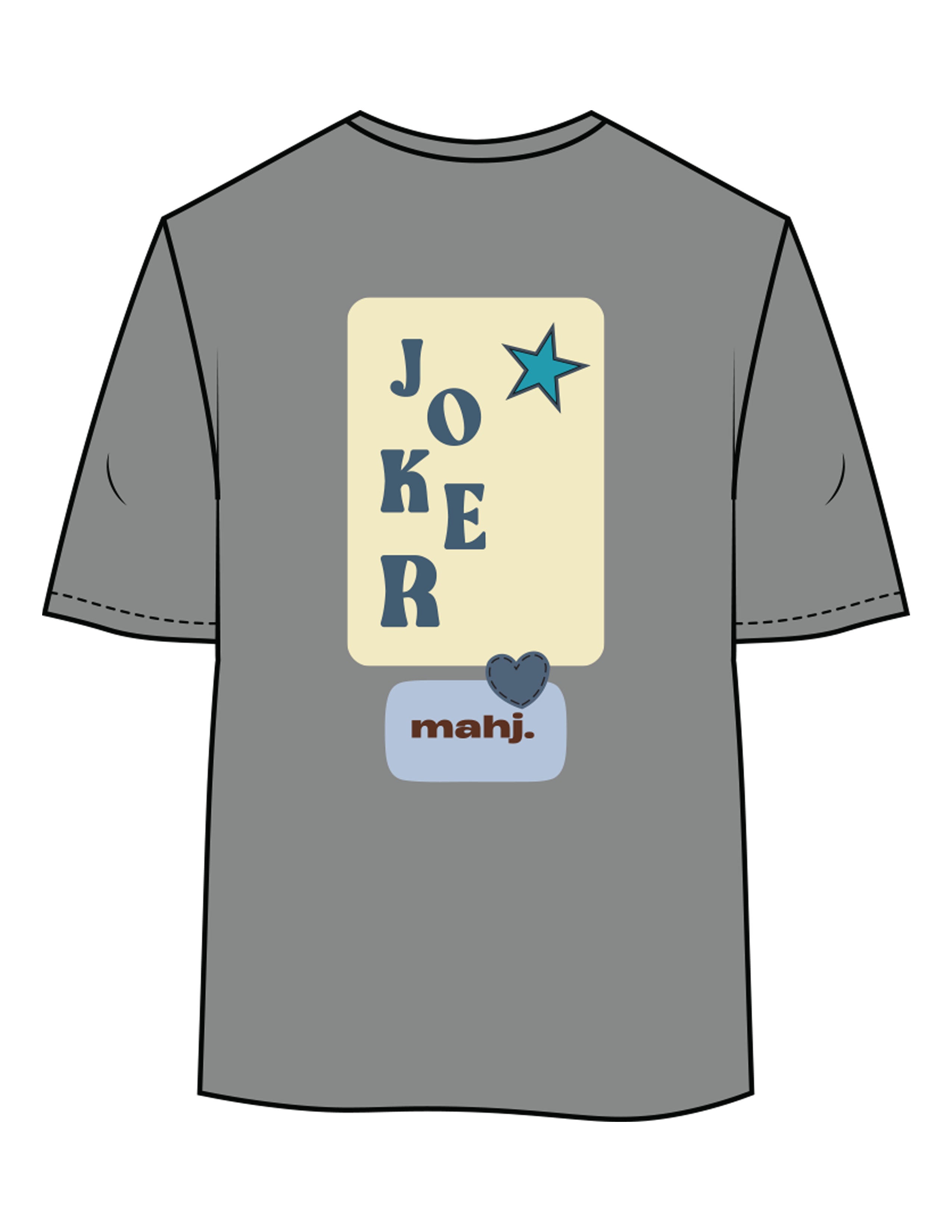 The Womens Oversized Tee - Shadow - Barnes. The Label - Left Chest & Back Joker - Printed - Full Color