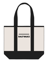 The Contrast Tote Bag - Natural / Black - Saltvault - Center Body - Embroidered - Black