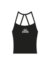 The Womens Sporty Tank - Black - Gladden Gains - Center Chest - Printed - White