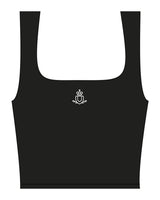 The Square Neck Tank - Black - Spa Kingston - Center Chest & Back - Printed - White