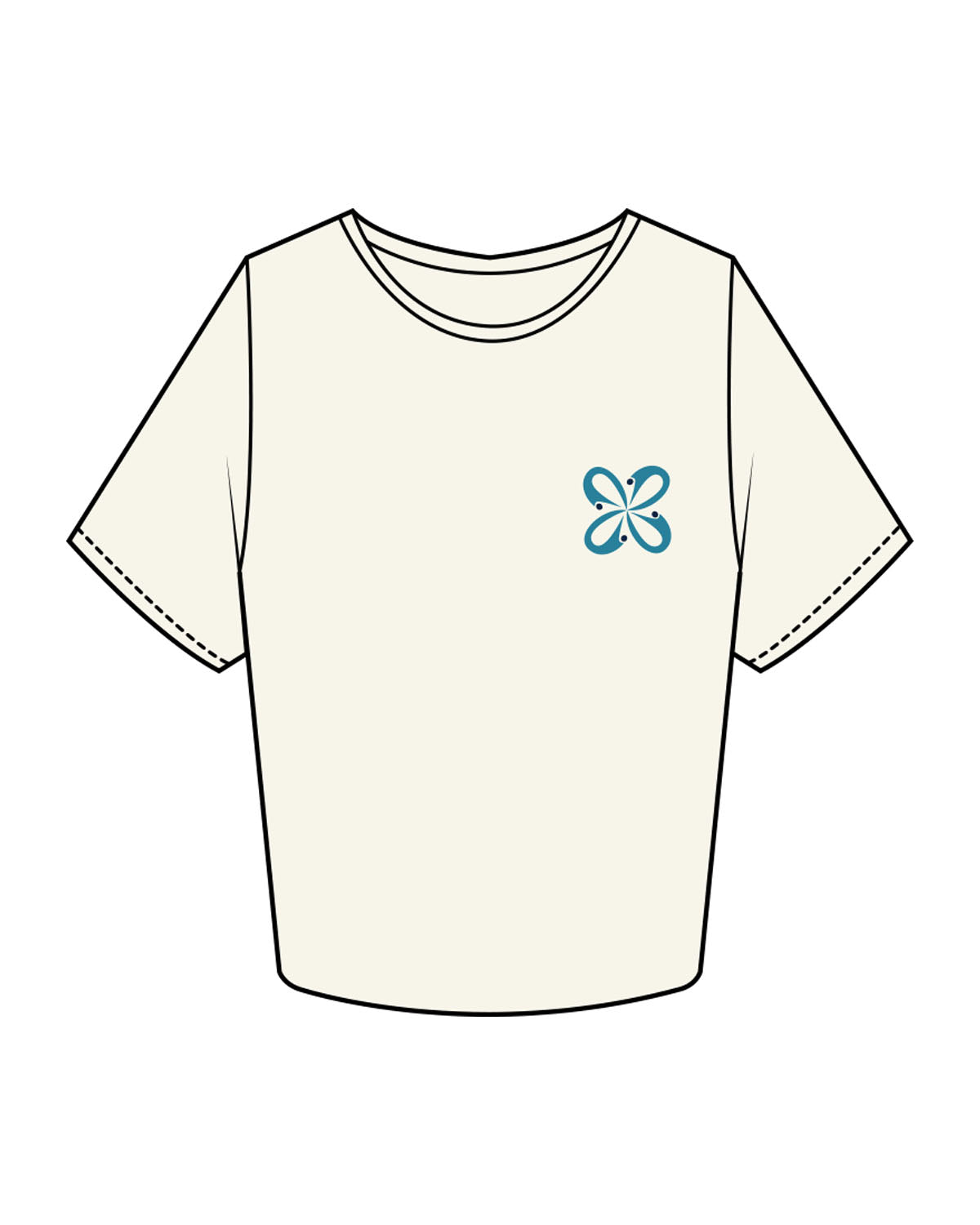 The Crop Tee - Off White - Move Studio - Left Chest & Back Center - Printed - Full Color