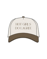 The Canvas Cap - Natural / Walnut - CORE REFORM - "HOT GIRLS ALL CAPS" Center Crown Logo "Printed" & Left side "Embroidered" -  Walnut