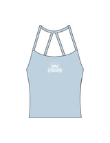 The Womens Sporty Tank - Blue - Gladden Gains - Center Chest - Printed - White