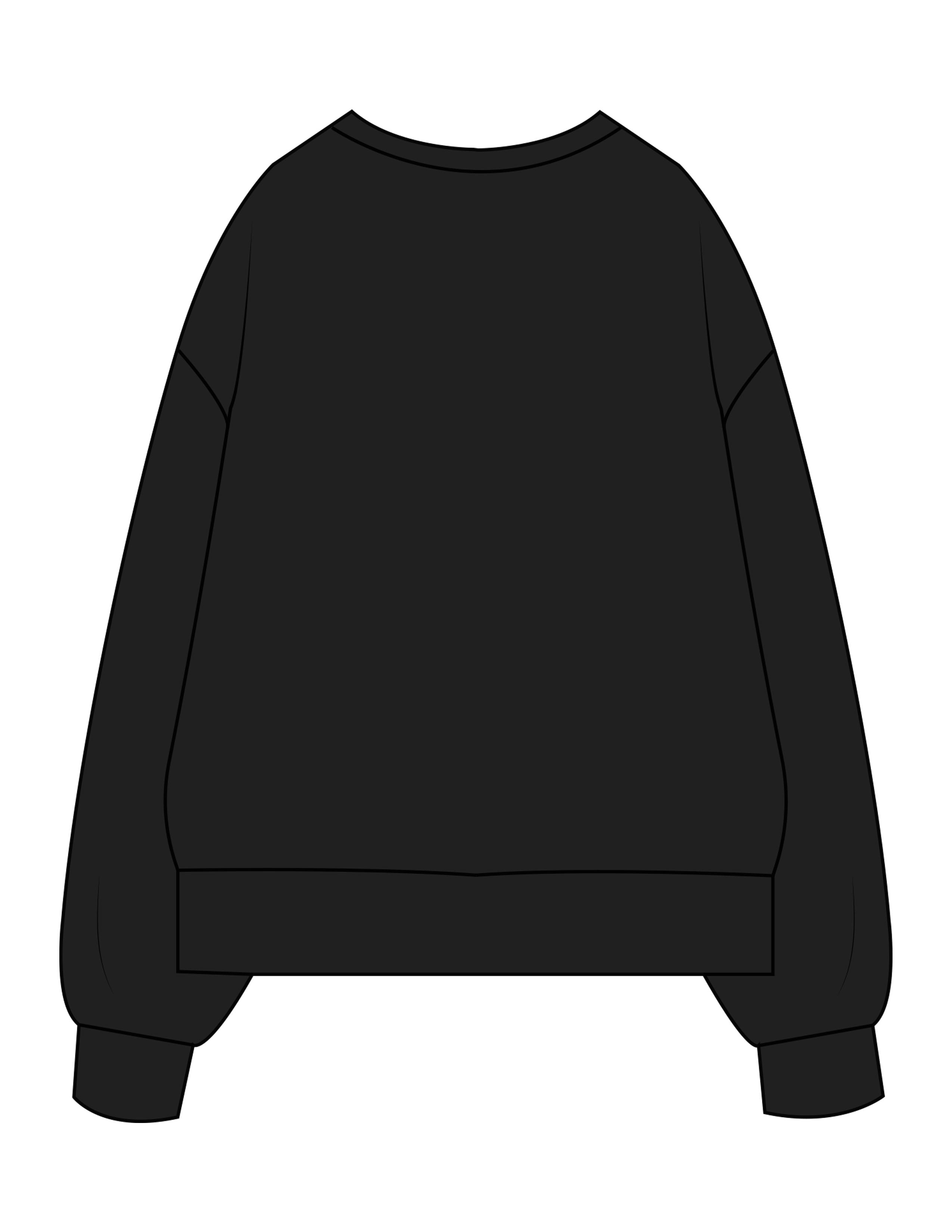 The Womens Heavyweight Crewneck - Black - Fine Core Pilates - Center Chest Stacked - Printed - White