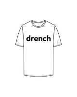 The Mens Tee - White - Drench - Center Chest - Printed - Black