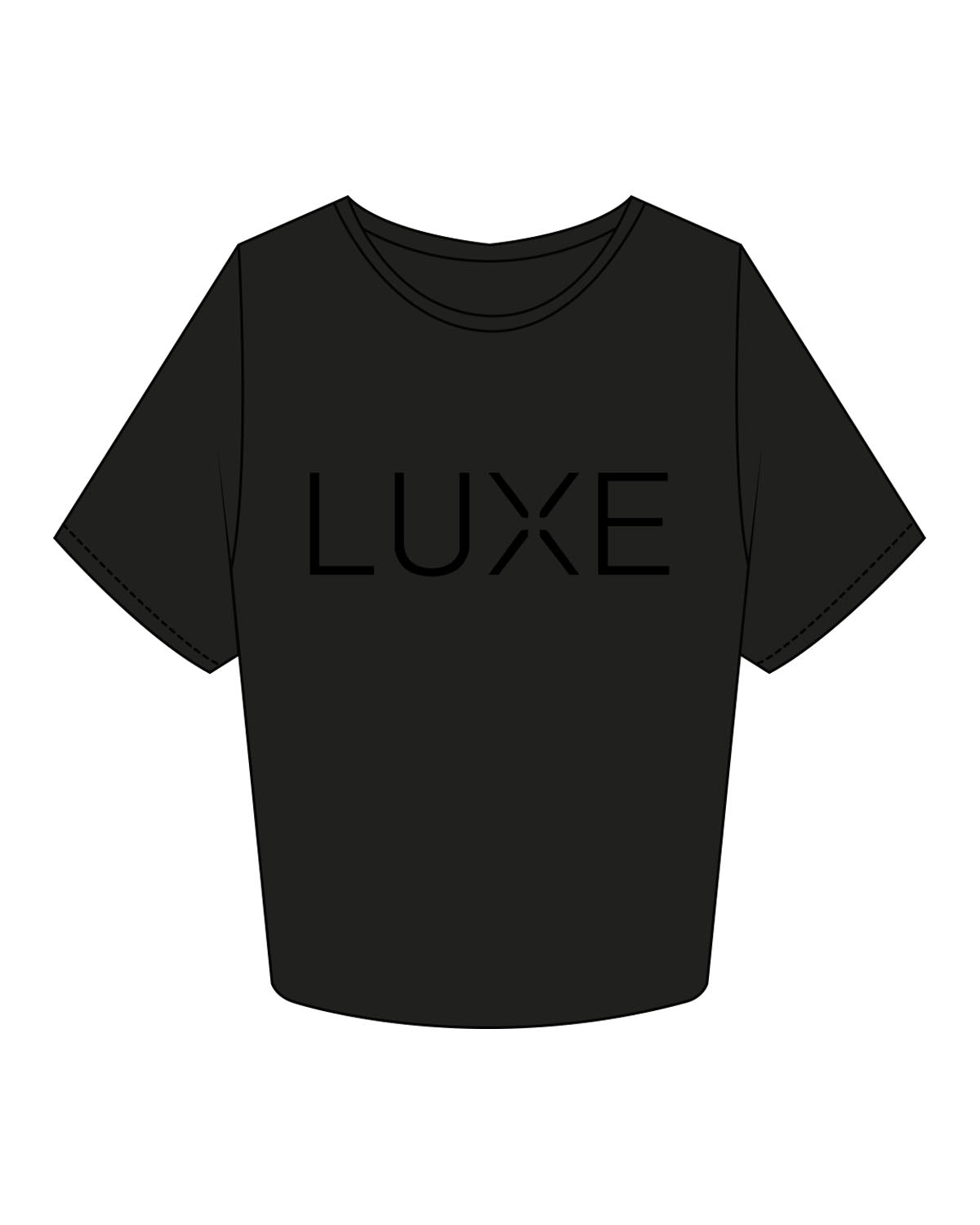 The Crop Tee - Black - Lagree Luxe - Center Chest - Printed - Tone on Tone