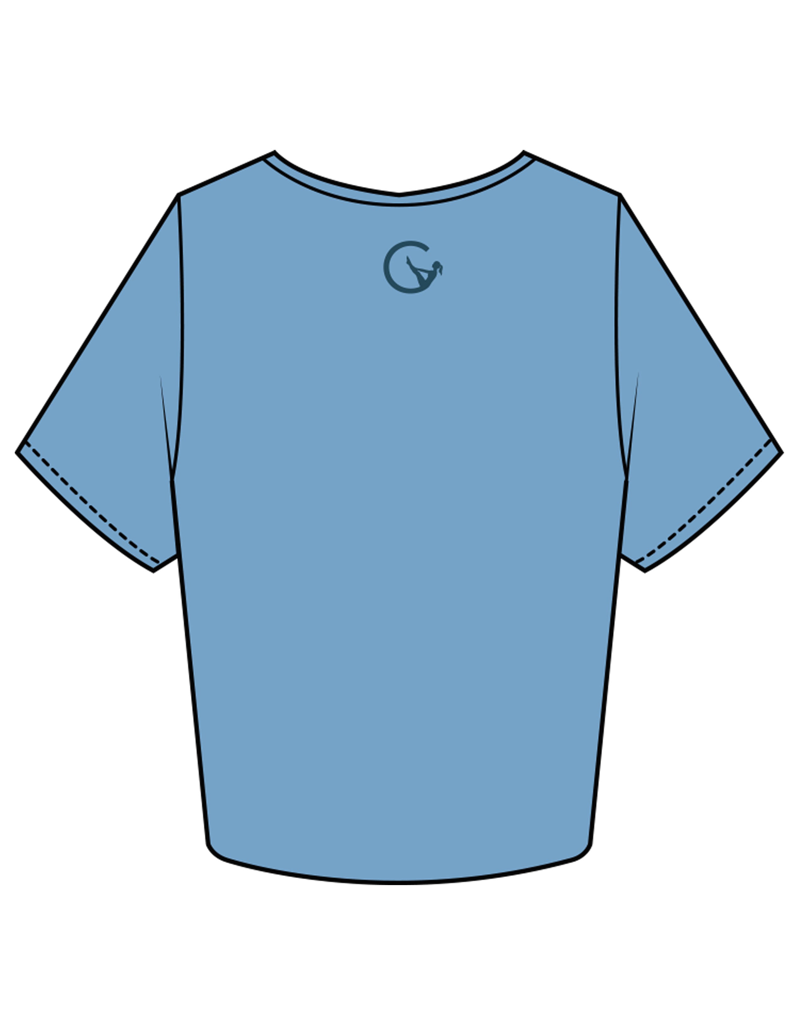 The Crop Tee - Carolina - Movement With Chels -  Center Chest & Back Neckline - Printed - Dark Blue