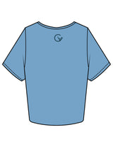 The Crop Tee - Carolina - Movement With Chels -  Center Chest & Back Neckline - Printed - Dark Blue