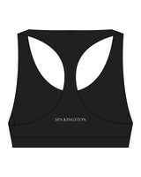 The Racer Bra - Black - Spa Kingston - Center Chest & Back - Printed - White