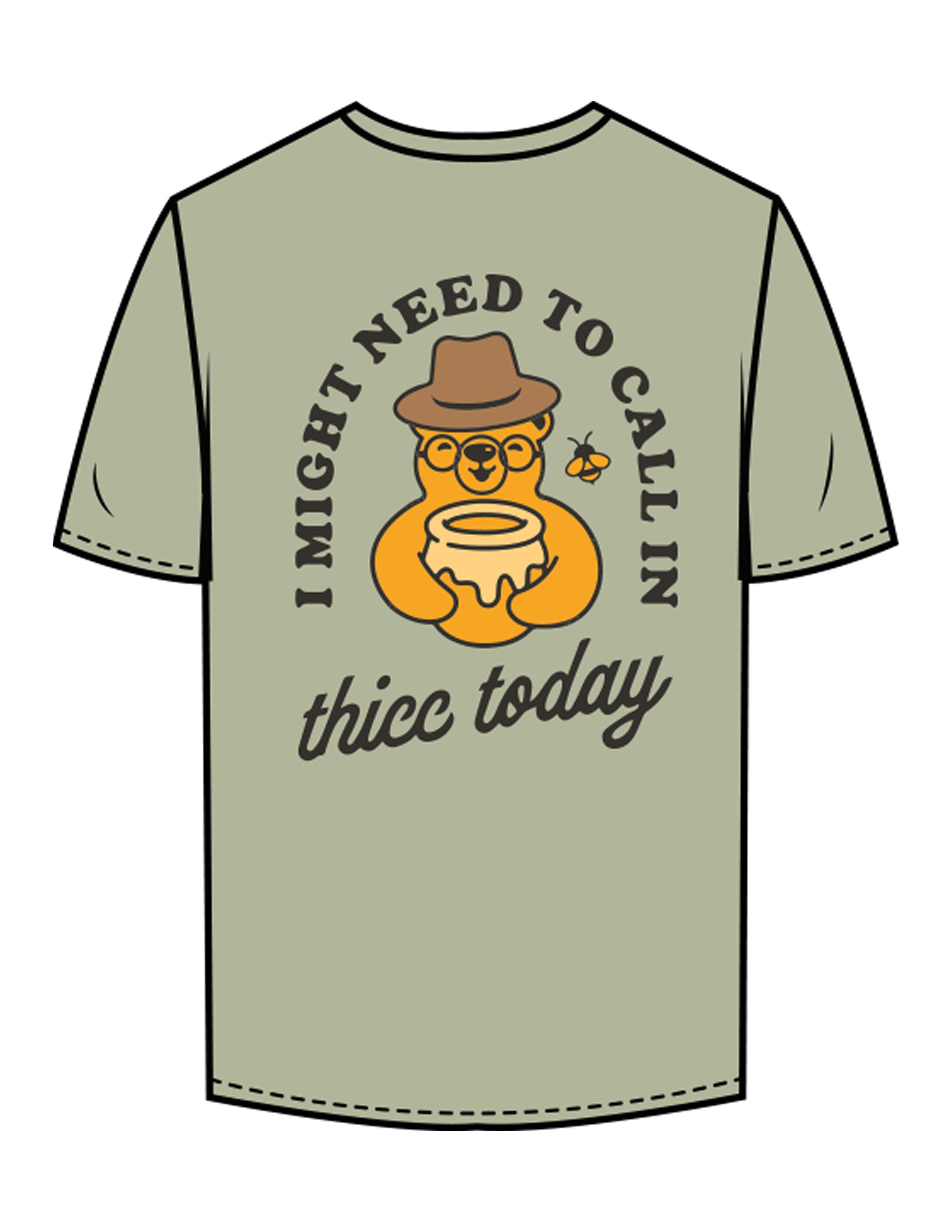 The Mens Tee - Pistachio - Try Smile Collective - Left Chest & Back Bear - Printed - Full Color