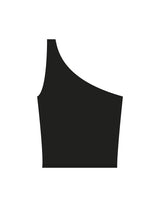 The One Shoulder Tank - Black - Gladden Gains - Front Bottom Left - Printed - White
