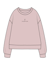 The Recycled Womens Crewneck - Blush - Movement Pilates Buffalo - Center Chest - EMB - Black