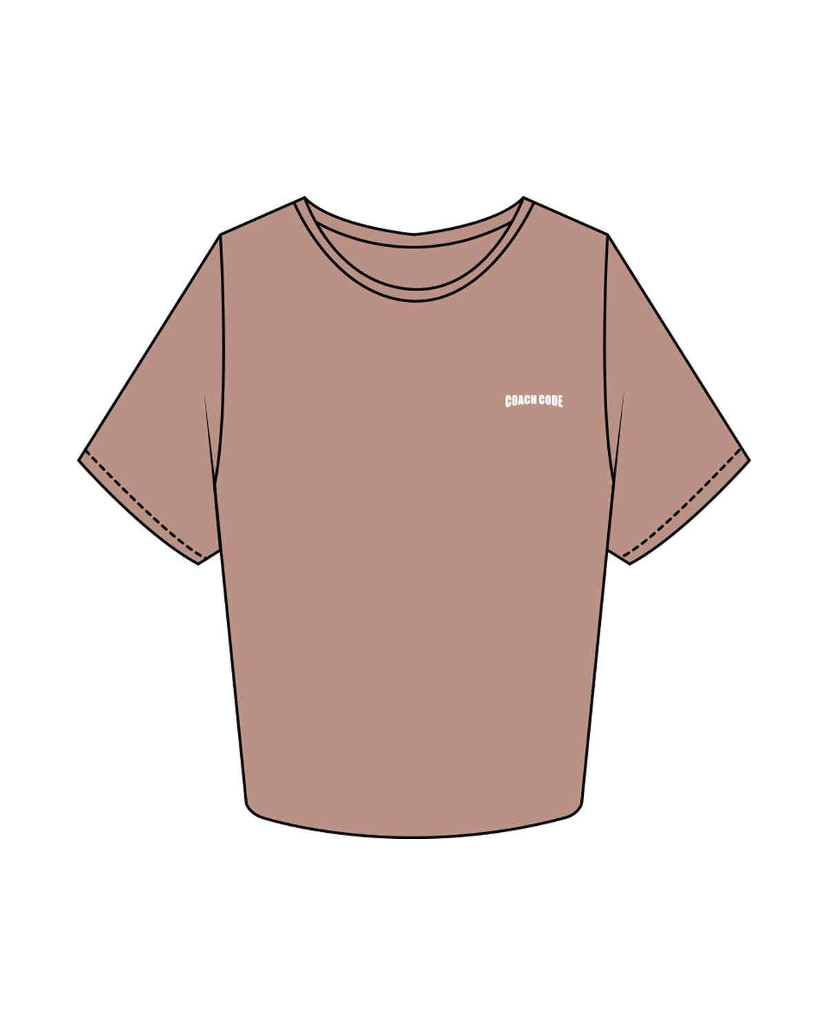 The Crop Tee - Clay - Coach Code - Left Chest - Back Full Center - Printed - White