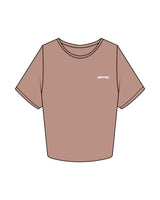 The Crop Tee - Clay - Coach Code - Left Chest - Back Full Center - Printed - White
